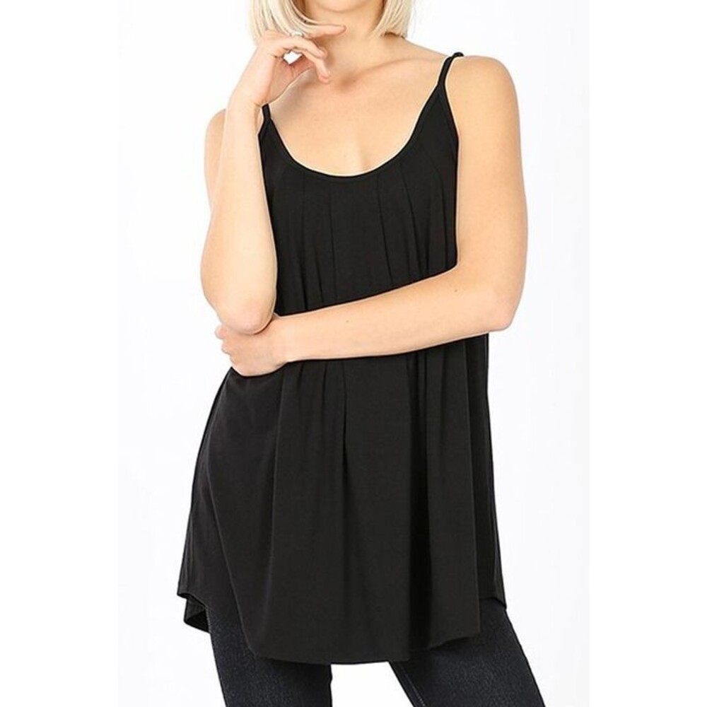 New!!  Size Small Zenana Pleated Scoop Neck Cami w/Adjustable Straps